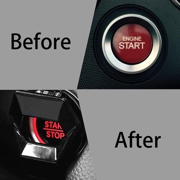 Engine Start/Stop Button Cover for Civic CRV XRV Challenger Charger (Bla… - Picture 3 of 7